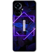 Tecno Camon 19 Pro Kılıf HD Desen Baskılı Kılıf - Dark Neon Yaprak İ Harfi