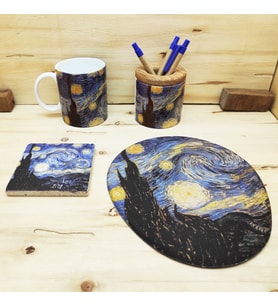 Vincent Van Gogh Set 2 - Kupa-Mousepad-Doğal Taş Bardak Altlığı-Kalemlik 1
