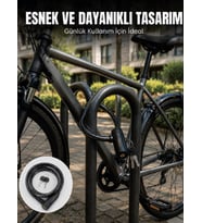 Bisiklet Kilidi 12 mm Kalın Çelik Halat 80 cm Anahtarlı Güvenlik Kilidi 2 Anahtarlı PVC Kaplamalı