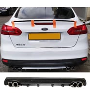 Ford Focus Mk3 Siyah Difüzör Çiftli Yuvarlak Egzoz Görünümlü D Tip Difizör