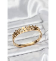 316L Çelik Gold Renk Minimal Yoncalı Kadın Kelepçe Bileklik 5886 - SSSSSS8726-1524