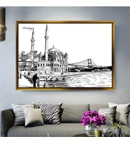 Altın Çerçeveli dekoratif tablo l1864 (Gold)