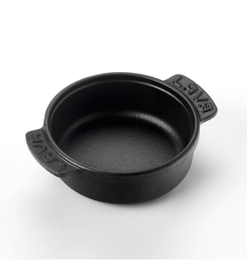 Lava Döküm Yuvarlak Güveç Kabı Döküm Demir Yekpare Çift Kulplu Çap(Ø)14cm.