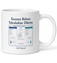 Kasko Uzmanına Kazasız Belasız Yolculuk Kaza Tespit Tutanağı Kupa Hediye Bardak