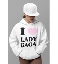 I Love Lady Gaga Yazılı Unisex Oversize Şarkıcı Hoodie