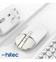 Schitec M203 Çift Modlu Taşınabilir Optik Kablosuz 2.4GHz ve Bluetooth Bağlantılı Süper Sessiz Mouse Beyaz
