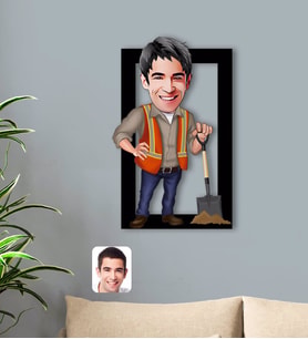 BK Gift Kişiye Özel Erkek Karikatürlü 3D Ahşap Tablo-80