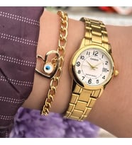 Casio Çelik Kordon,Gold Renk,Kadın Kol Saatleri+Ayıcık Anahtarlık Hediyeli