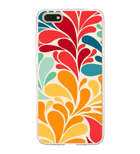 PrintiFy Huawei Honor 7S ile Uyumlu 1mm Slim Fit Retro Renkler 5 Baskılı Şeffaf  Kılıf