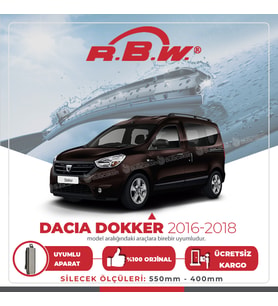 RBW Muz Silecek Takımı Dacia Dokker 2016 - 2018 ile uyumlu