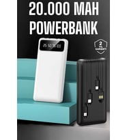 Powerbank 20.000 Mah Dijital Göstergeli Lcd Ekran Uzun Pil Ömrü