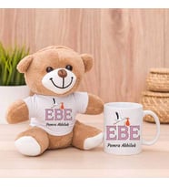 Ebeye Hediye Peluş Ayıcık ve Kupa Bardak (Model 1)