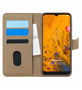 Microsonic Reeder P13 Blue Max Pro Lite 2022 Kılıf Fabric Book Wallet Gold