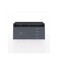 Kronos Konsol 5 Raflı 4 Çekmeceli 2 Kapaklı 176x59x99 Antrasit-Antrasit