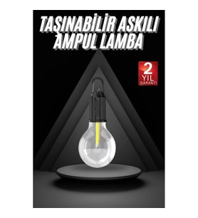 Mey İthalat® 3 Farklı Mod LED'li Şarjlı Asma Kancalı Kamp Lambası Taşınabilir Ampul