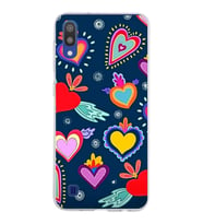 PrintiFy Samsung Galaxy M10 ile Uyumlu 1mm Slim Fit Retro Colors 3 Baskılı Şeffaf  Kılıf