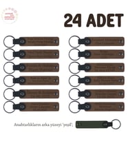 Kahverengi & Yeşil, Miniklere İsim Yazılı Karne Hediyesi Anahtarlık 24’lü, İlk Öğrenim Öğrencilerine (Açık Kahve)