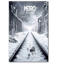 Cakatablo Metro Exodus Karlı Tren Rayları ve Metruk Şehir  MDF Tablo