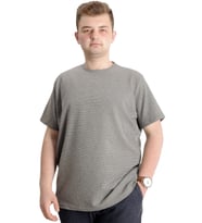 Mode XL Büyük Beden Waffle Basic T-shirt 20033 Haki