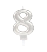 8 Rakamı Mum Gümüş Renk