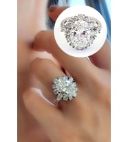 Sky Diamond Taşlı 925ayar Gümüş Üzerine Beyaz Altın Kaplama Yüzük Özel Seri