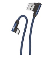 LİNKTECH K594 Safe TYPE-C USB 90 Derece OYUNCU Şarj Kablosu (Mavi)