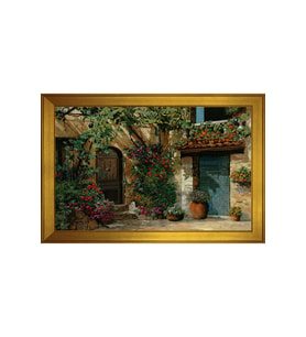 Manzara Temalı Kanvas Tablo 80 x 110 cm Gold Çerçeve