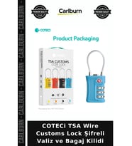 COTECi TSA Wire Customs Lock Şifreli Valiz ve Bagaj Kilidi Tatil Eşyası Çanta Gereci