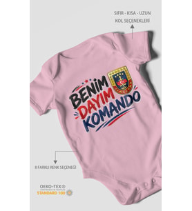 Benim Dayım Komando! Kısa Kollu Bebek Body %100 Pamuk