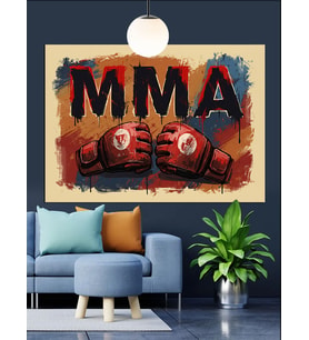 MMA Dövüş Sanatları Sporu Dekoratif Kanvas - Mdf Ahşap Tablo
