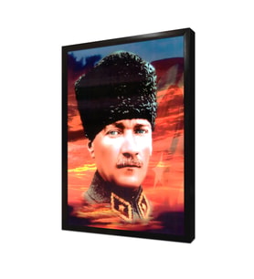 Kalpaklı Atatürk Çerçeveli Mdf Tablo