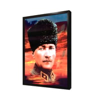 Kalpaklı Atatürk Çerçeveli Mdf Tablo