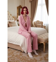 Kadın Çiçekli Gömlek ve Pantolon Pijama Takımı Fonksiyonel Dayanıklı Kaliteli Konforlu Şık