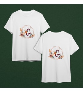 Baş Harf Tasarımlı Tişört Kişiye Özel ( Unisex - Büyük - Çocuk )