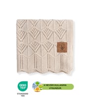 LITTLE DEDI EmilyBaby Kid Blanket Model Knitting Patterned Stone - 80x100