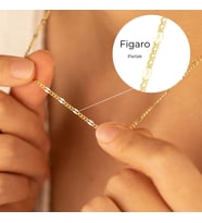 DKMN Gümüş 925 Ayar Parlak Figaro Zincir Gümüş Kolye (Gold)
