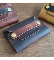 Sumerian Deri Cüzdan Kahverengi - Avuçiçi Cüzdan RFID Kart Koruma Hediye )