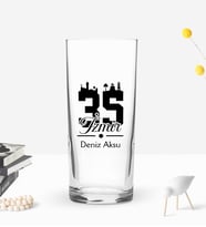 BK Gift Kişiye Özel İsimli DTF İzmir Plaka Şehir Tasarımlı Rakı Bardağı, Arkadaşa Hediye, Sevgiliye Hediye