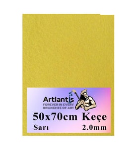 Sarı Keçe 50x70 cm 2.0 mm 1 Adet Renkli Hobi Keçesi Elişi Keçesi Anasınıfı Kreş Okul Öncesi