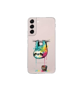 Samsung Galaxy S22 Plus ile Uyumlu Splash Tembel Hayvan Tasarımlı Şeffaf Silikon Kılıf
