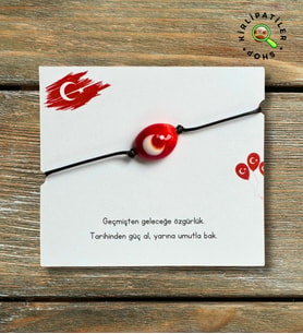 KirliPatiler Murano Cam Ay Yıldız Bayrak Figür Bileklik (01)