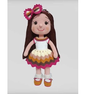 Kahve Karnaval Bebek Amigurumi Organik Oyuncak