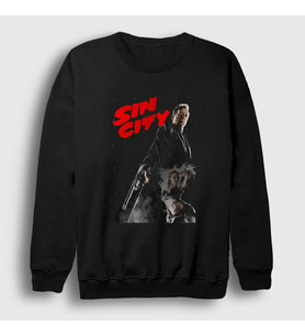 Presmono Unisex Siyah Bruce Willis Film Sin City Sweatshirt 479861tt