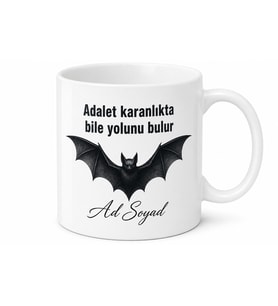 Yarasa Simgesi Çizimli Gecelerin Yargıcı Adalet Savaşçısı Kupa Bardak Hediye