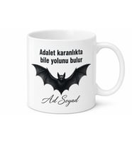 Yarasa Simgesi Çizimli Gecelerin Yargıcı Adalet Savaşçısı Kupa Bardak Hediye
