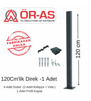 Panel Çit Direği Aksesuarlı-(-120cm-)Renk Antrasit Gri