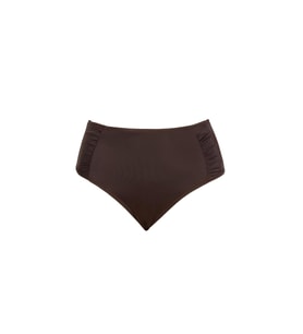 Endeep Kadın Büzgülü Kalın Kenarlı Kahverengi Bikini Altı