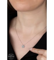 SWAROVSKİ CRYSTAL YILDIZ 925 AYAR GÜMÜŞ KOLYE
