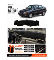 OPEL ASTRA F AİRBAGLİ (1991-1998) Uyumlu Torpido Örtüsü Torpido Kılıfı - Siyah Bej