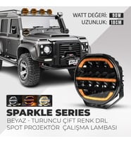 Sparkle 7'' Beyaz Turuncu Led Spot Projektör Çalışma Lambası Tır Kamyon Araç Kaput Tampon Tavan Çatı Işıkları